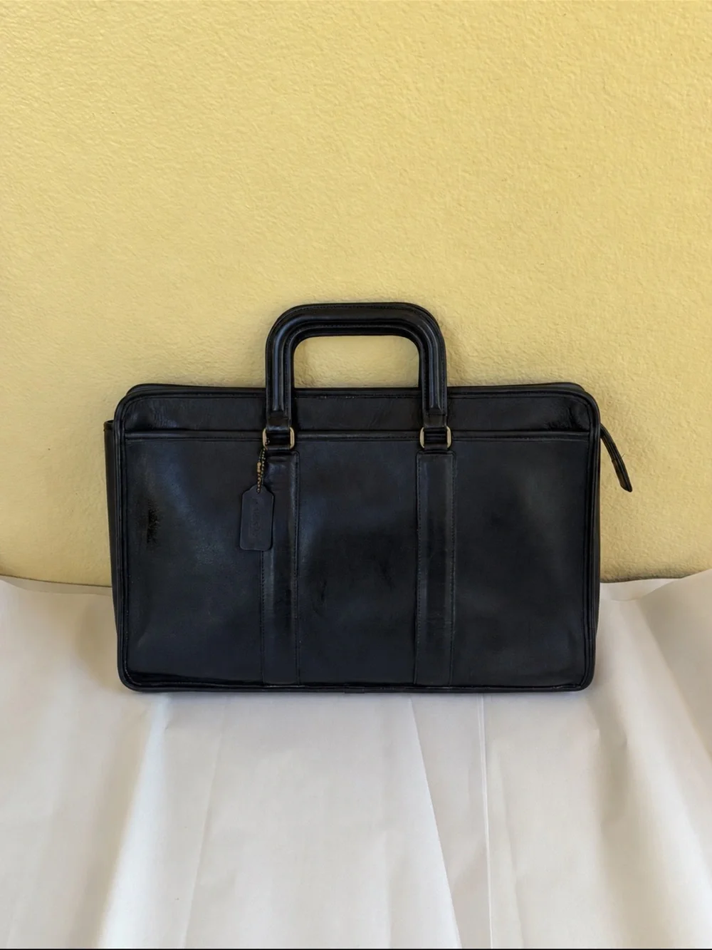 Vintage Coach 5300 Black Leather Briefcase Made in USA 1994 EUC!